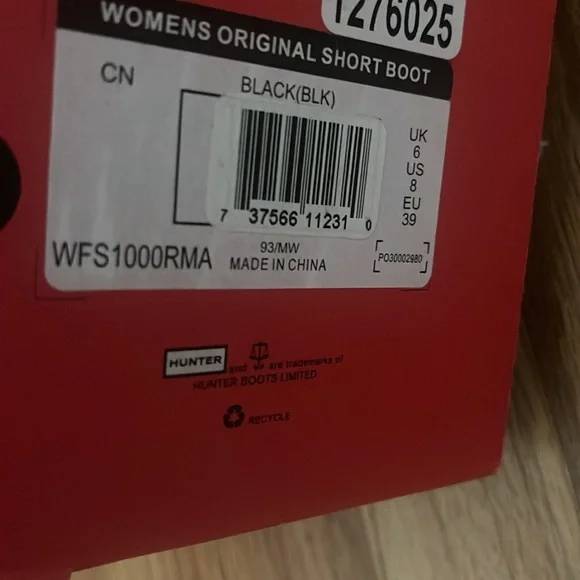 Hunter original short boot black 8 fits like 8.5 - Picture 7 of 7